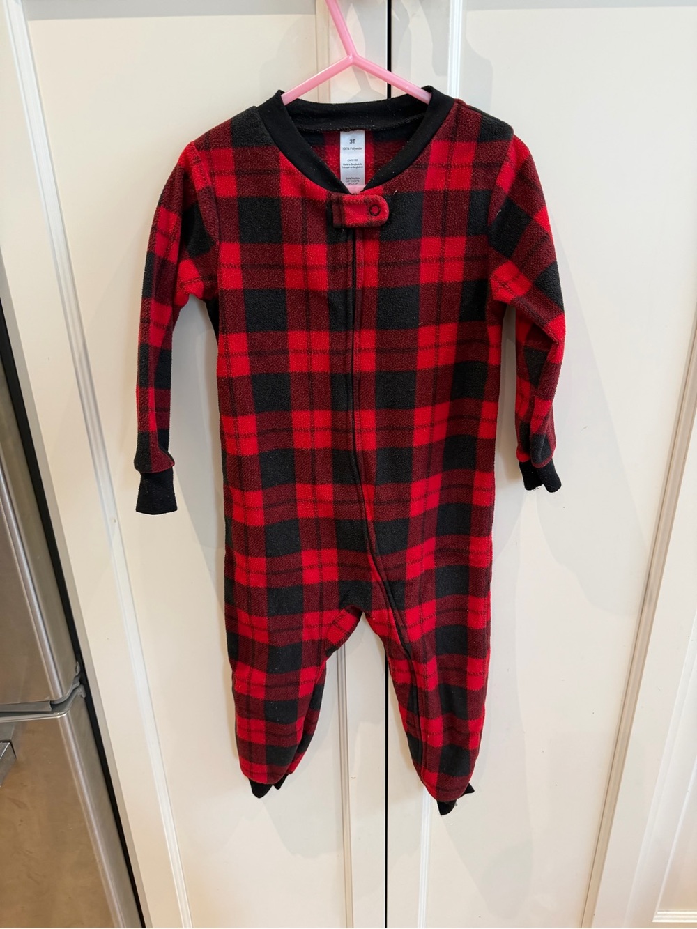 George 3t Red and Black Plaid Kids One-Piece